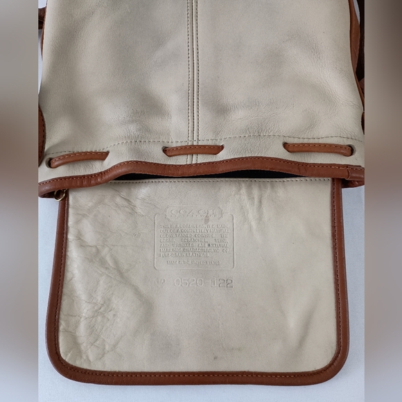 Vntg Coach Bone Drawstring Spectator Bag 0520 122 - Picture 10 of 11
